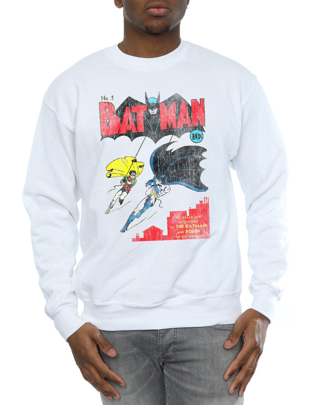 White - Side - DC Comics Mens Batman Issue 1 Cover Cotton Sweatshirt
