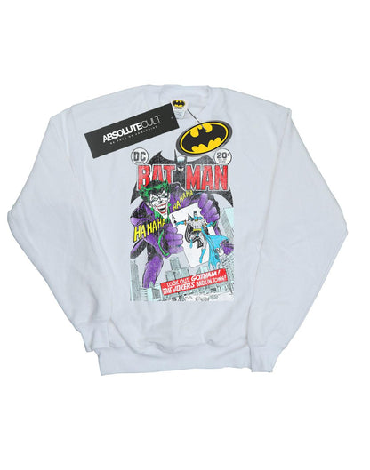 White - Front - DC Comics Mens Batman Joker Playing Card Cover Cotton Sweatshirt