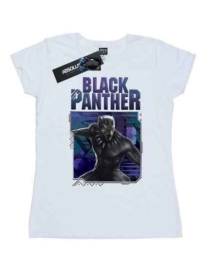 White - Front - Marvel Womens-Ladies Black Panther Tech Badge Cotton T-Shirt