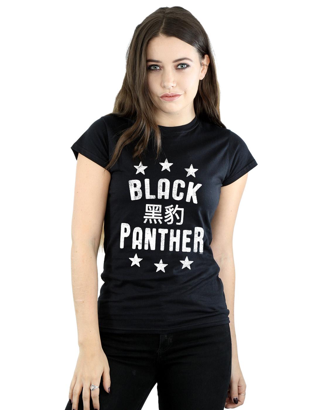 Black - Back - Marvel Womens-Ladies Black Panther Legends Cotton T-Shirt