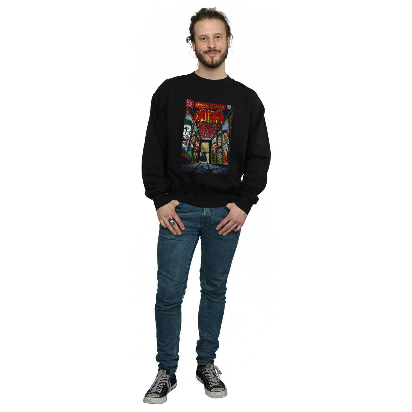 Black - Lifestyle - DC Comics Mens Batman Rogues Gallery Cover Cotton Sweatshirt