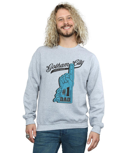 Sports Grey - Back - DC Comics Mens Batman Number One Dad Cotton Sweatshirt