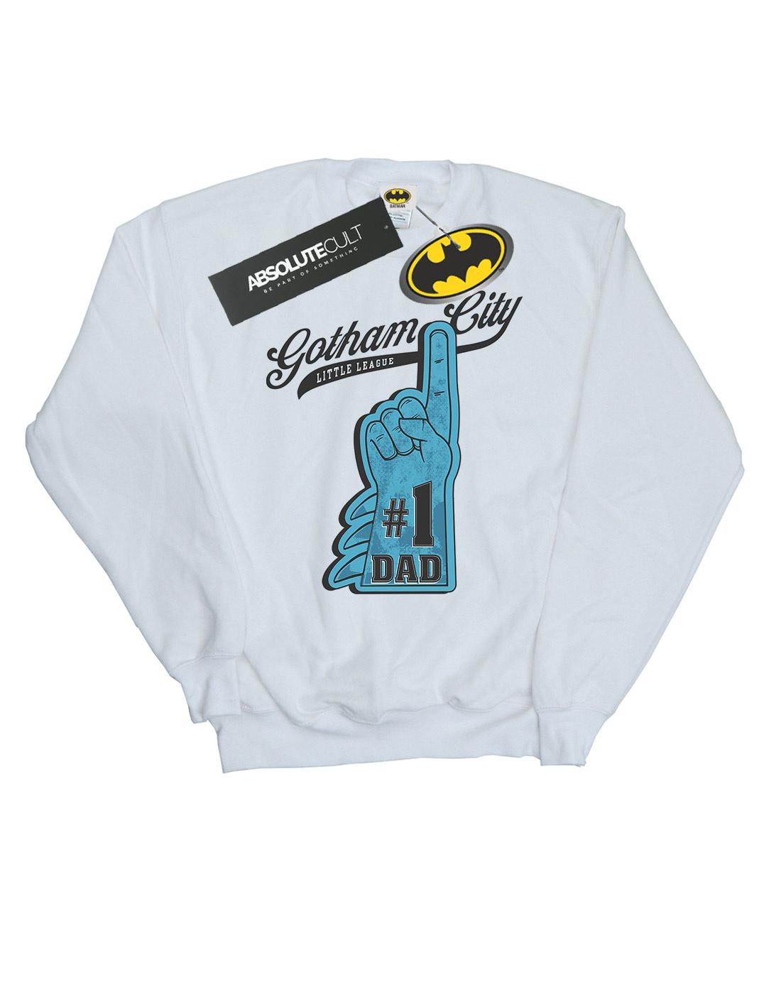 White - Front - DC Comics Mens Batman Number One Dad Cotton Sweatshirt
