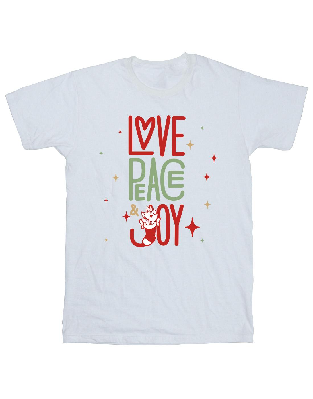 White - Front - Disney Mens The Aristocats Marie Love Peace Joy T-Shirt