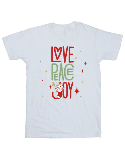 White - Front - Disney Mens The Aristocats Marie Love Peace Joy T-Shirt