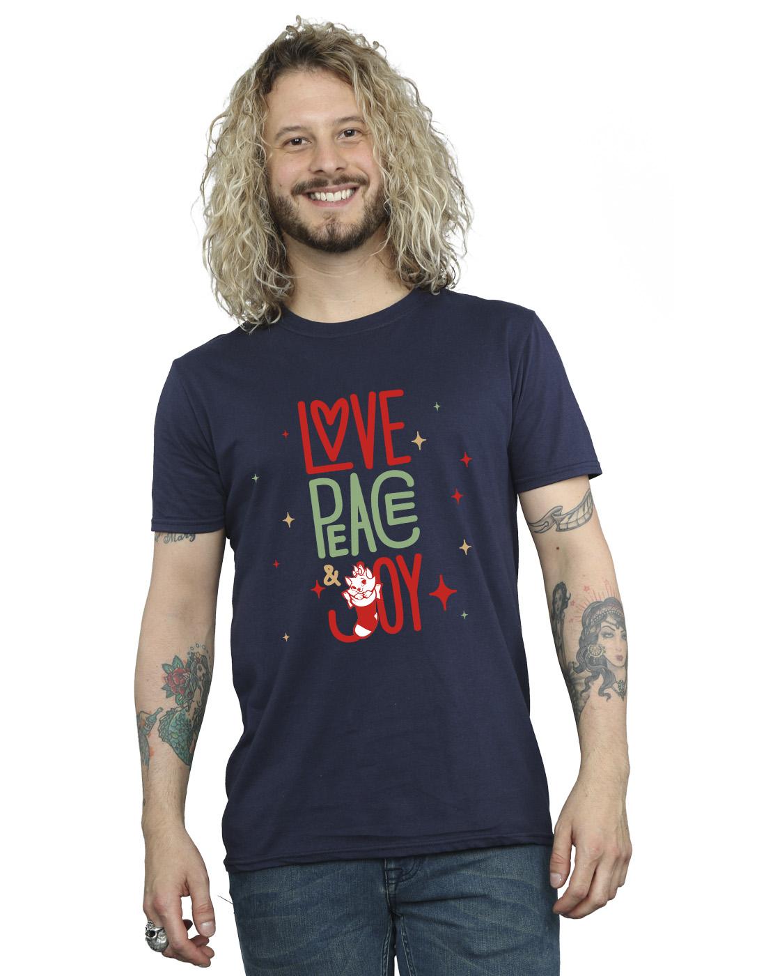 Navy Blue - Back - Disney Mens The Aristocats Marie Love Peace Joy T-Shirt