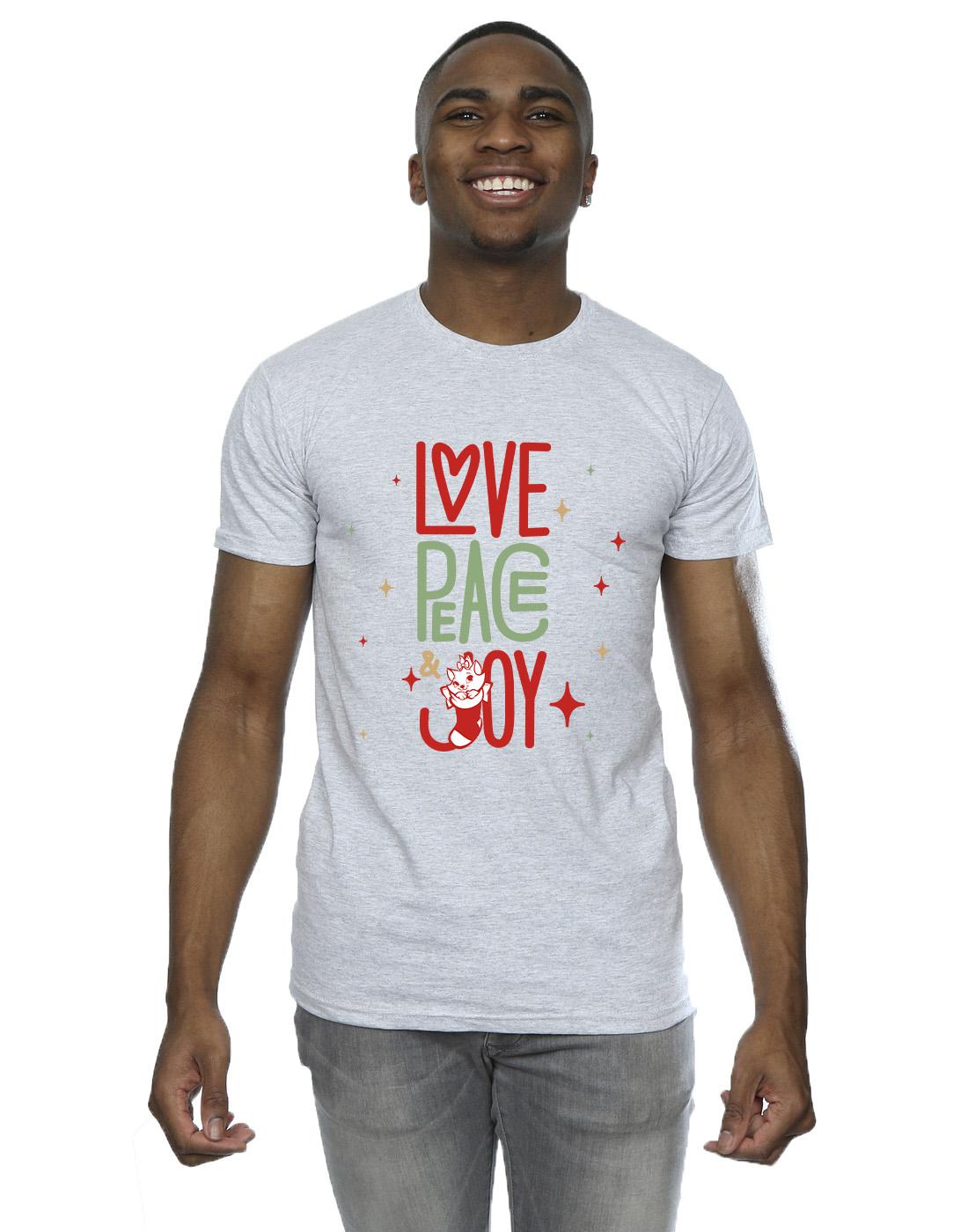 Sports Grey - Back - Disney Mens The Aristocats Marie Love Peace Joy T-Shirt