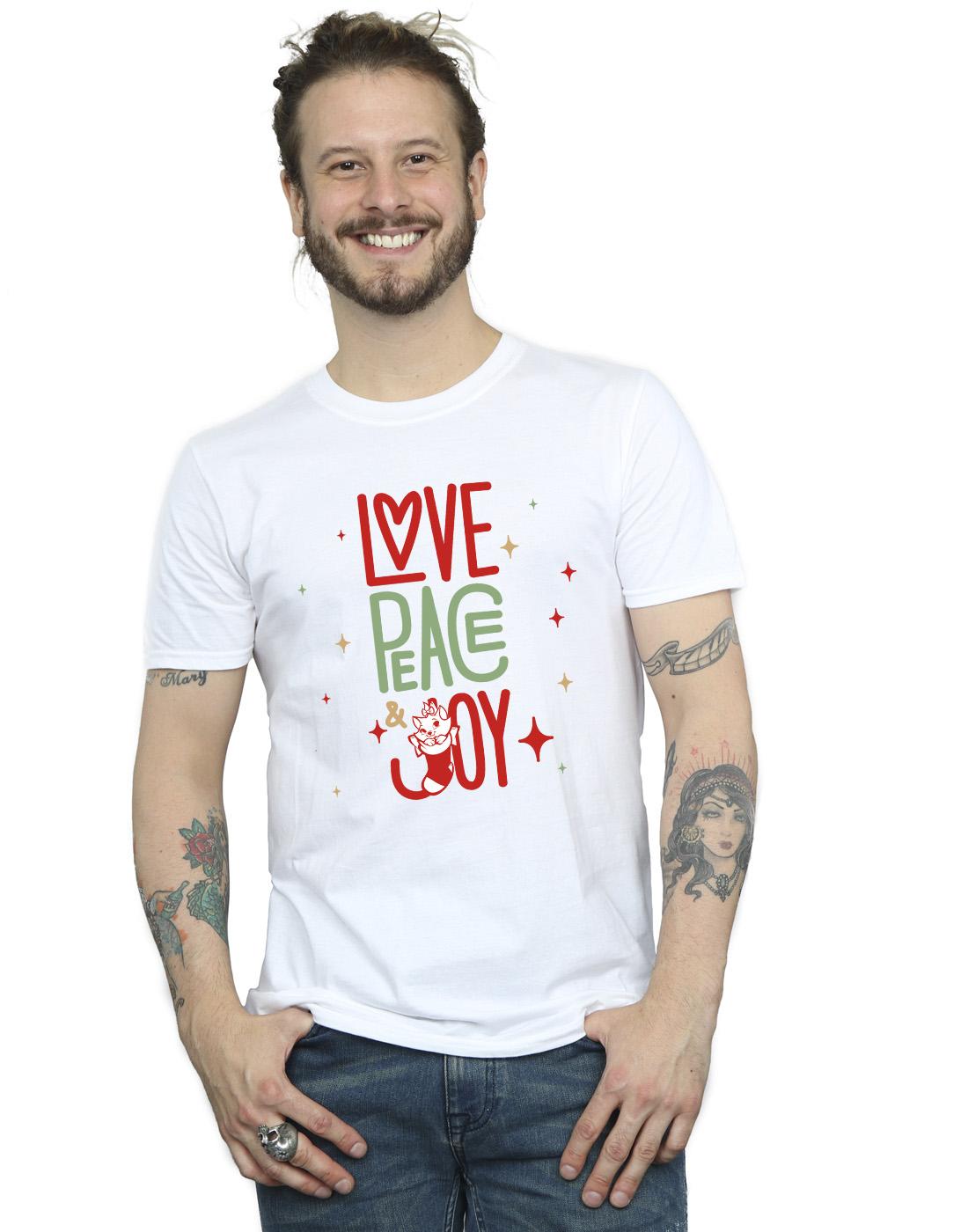 White - Back - Disney Mens The Aristocats Marie Love Peace Joy T-Shirt