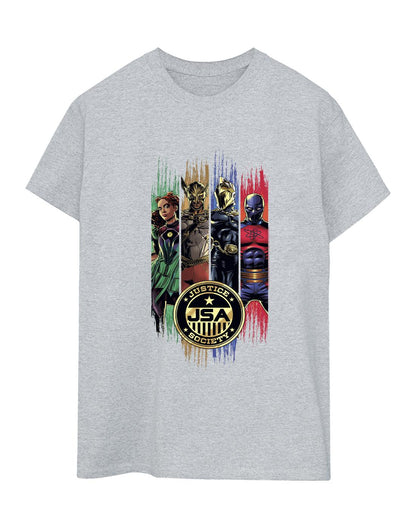 Sports Grey - Front - DC Comics Womens-Ladies Black Adam JSA Gold Badge Cotton Boyfriend T-Shirt