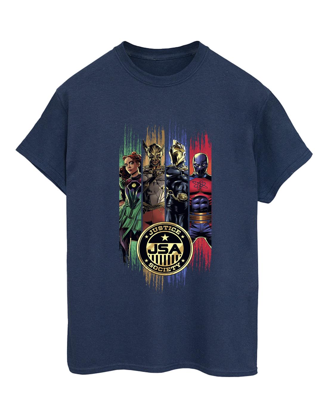 Navy Blue - Front - DC Comics Womens-Ladies Black Adam JSA Gold Badge Cotton Boyfriend T-Shirt