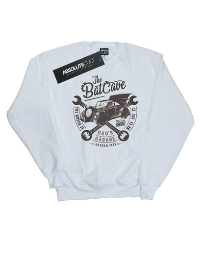 White - Front - DC Comics Mens Batman Dad´s Garage Cotton Sweatshirt