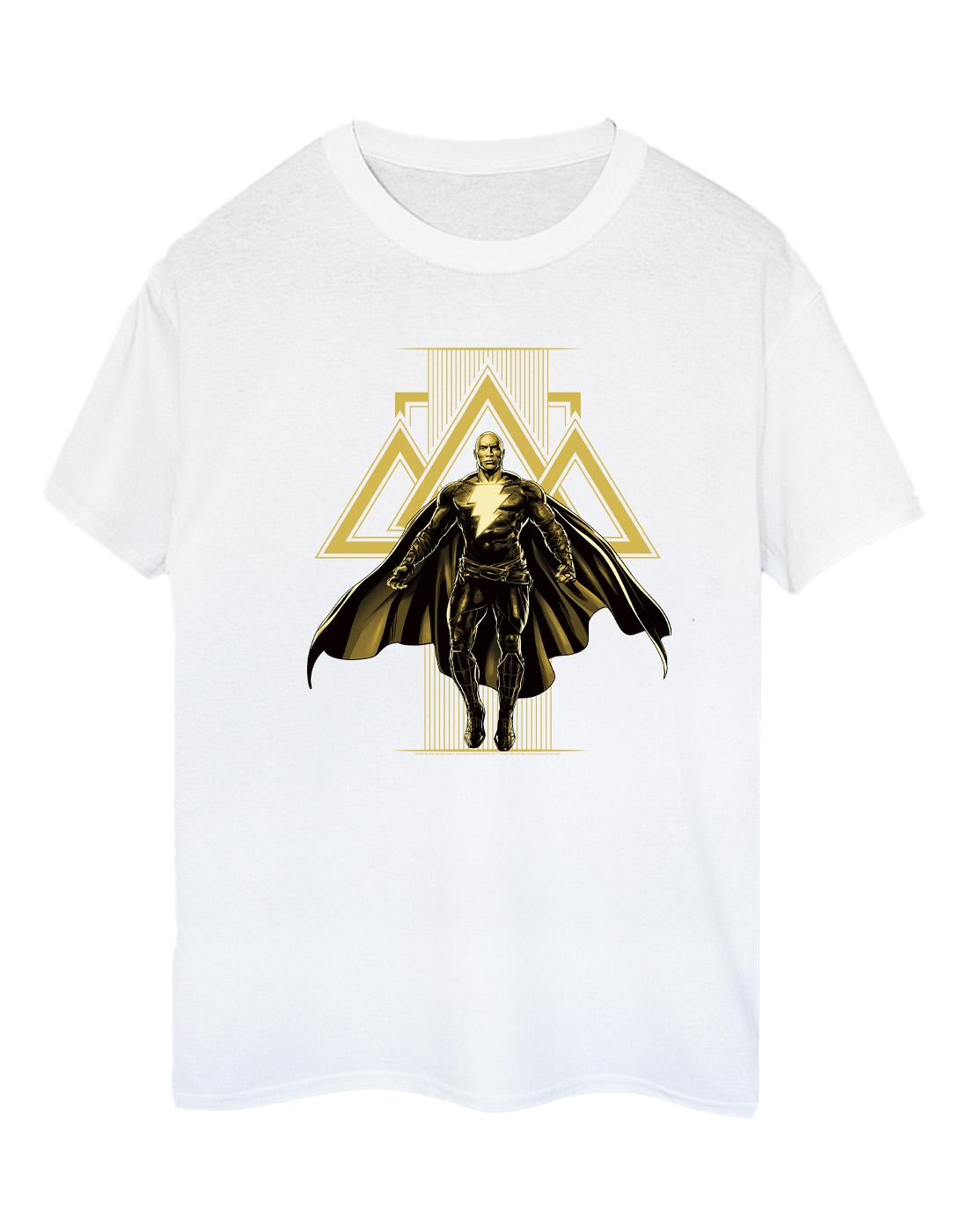 White - Front - DC Comics Womens-Ladies Black Adam Rising Golden Symbols Cotton Boyfriend T-Shirt