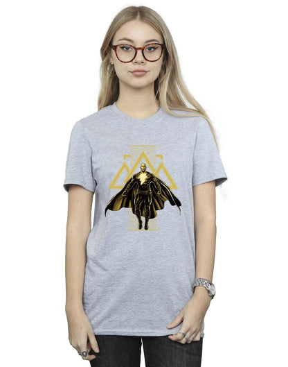 Sports Grey - Front - DC Comics Womens-Ladies Black Adam Rising Golden Symbols Cotton Boyfriend T-Shirt