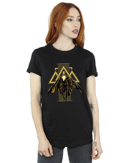Black - Back - DC Comics Womens-Ladies Black Adam Rising Golden Symbols Cotton Boyfriend T-Shirt