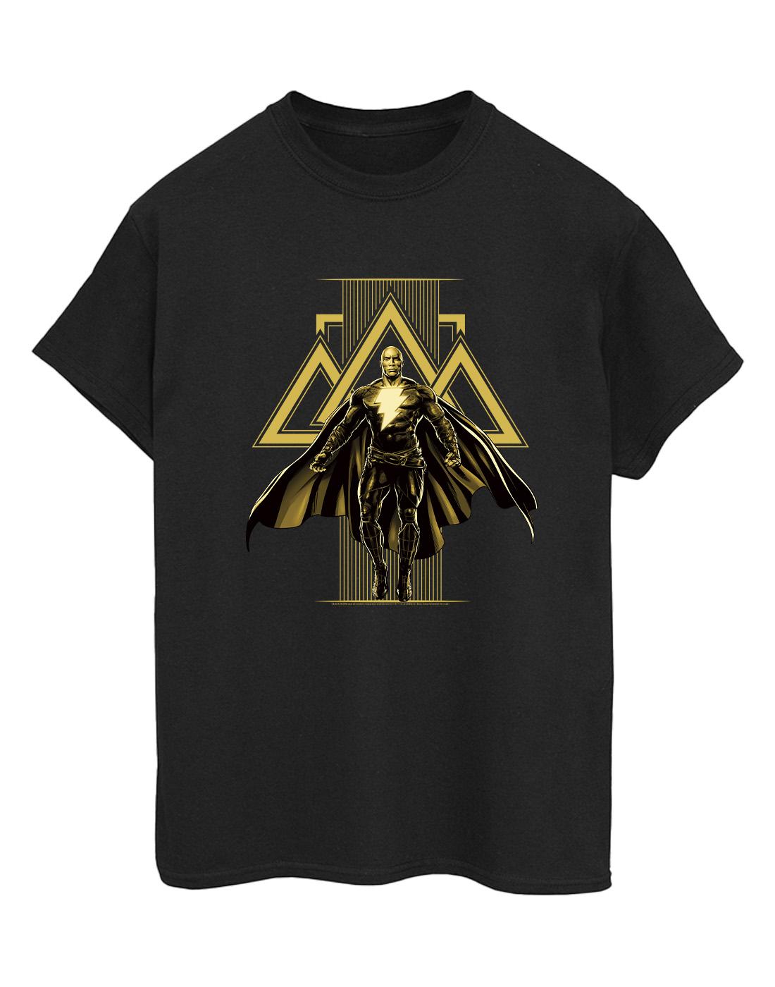 Black - Front - DC Comics Womens-Ladies Black Adam Rising Golden Symbols Cotton Boyfriend T-Shirt