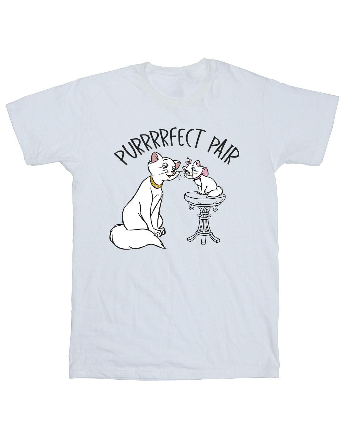 White - Front - Disney Mens The Aristocats Purrfect Pair T-Shirt