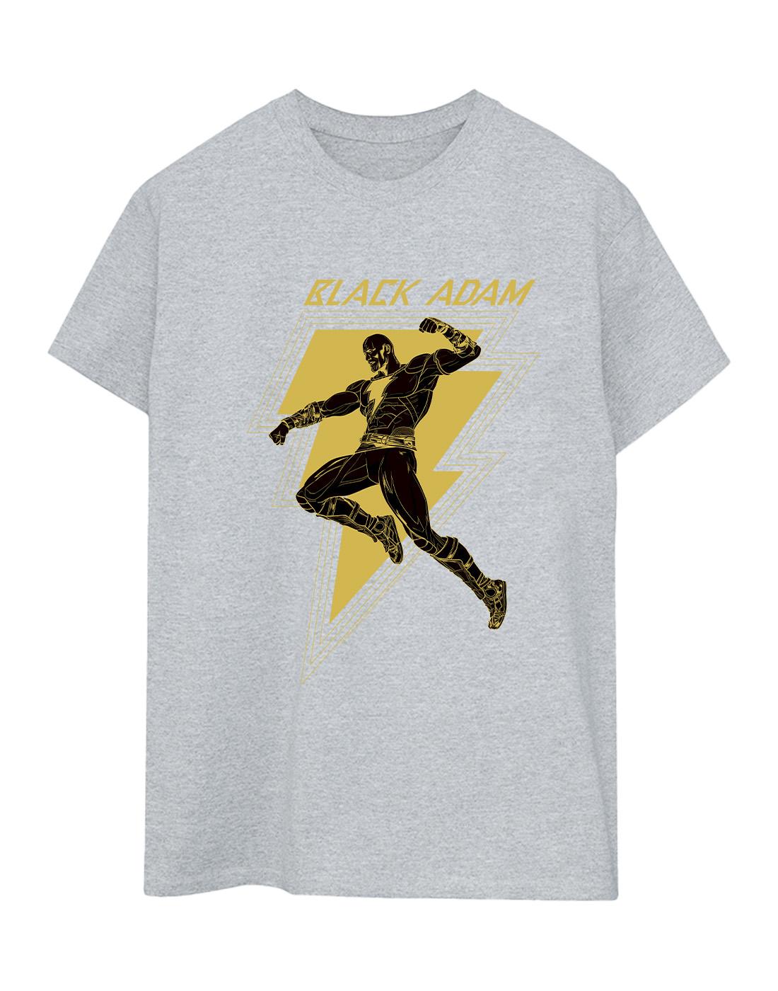 Sports Grey - Front - DC Comics Womens-Ladies Black Adam Golden Bolt Chest Cotton Boyfriend T-Shirt
