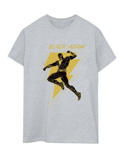 Sports Grey - Front - DC Comics Womens-Ladies Black Adam Golden Bolt Chest Cotton Boyfriend T-Shirt
