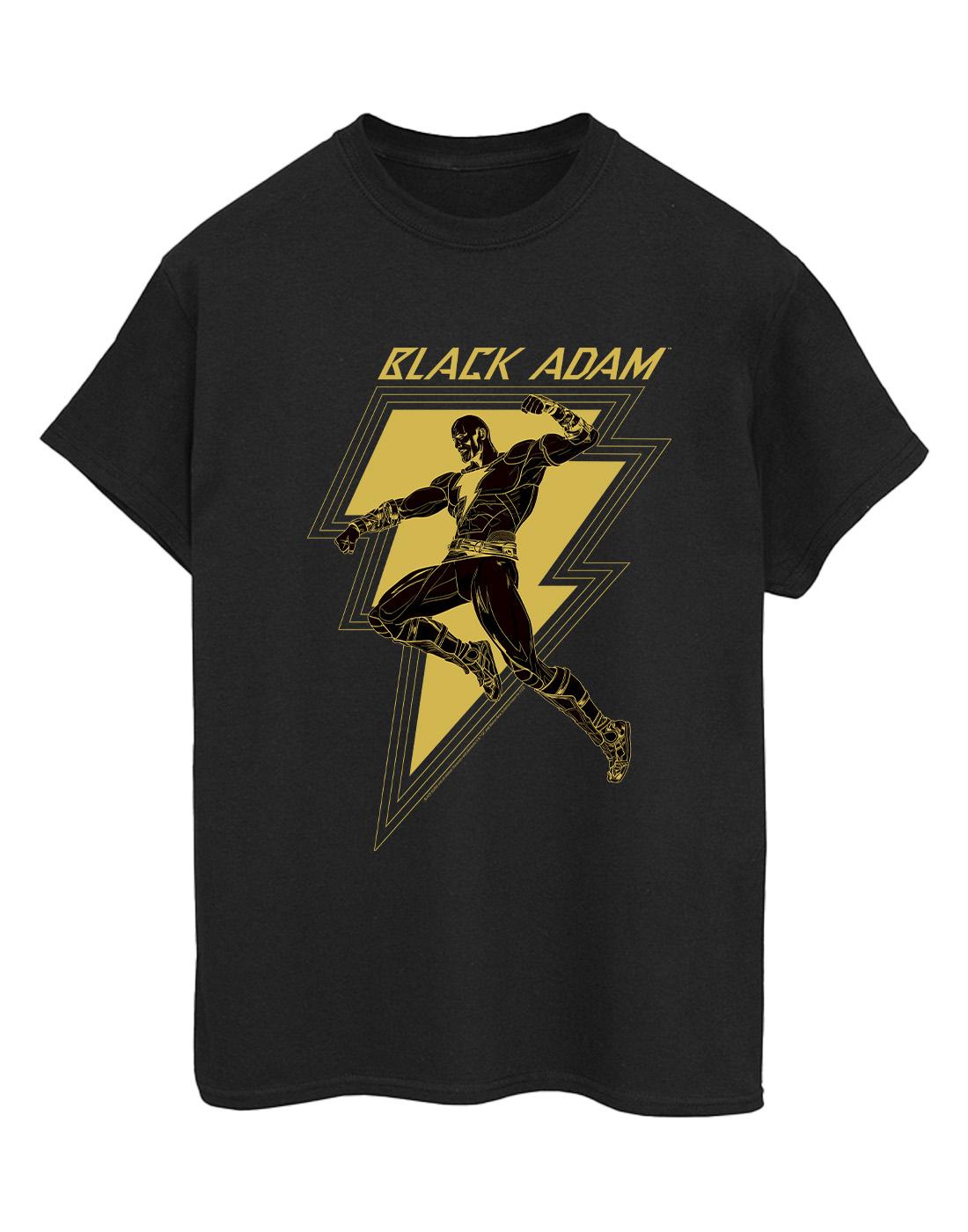 Black - Front - DC Comics Womens-Ladies Black Adam Golden Bolt Chest Cotton Boyfriend T-Shirt