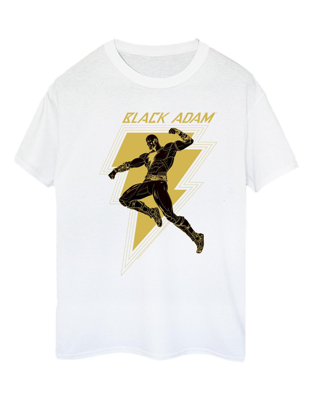 White - Front - DC Comics Womens-Ladies Black Adam Golden Bolt Chest Cotton Boyfriend T-Shirt