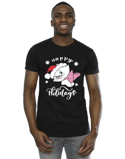 Black - Back - Disney Mens The Aristocats Happy Holidays T-Shirt