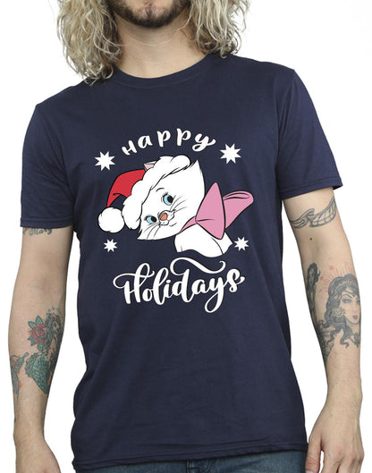 Navy Blue - Side - Disney Mens The Aristocats Happy Holidays T-Shirt