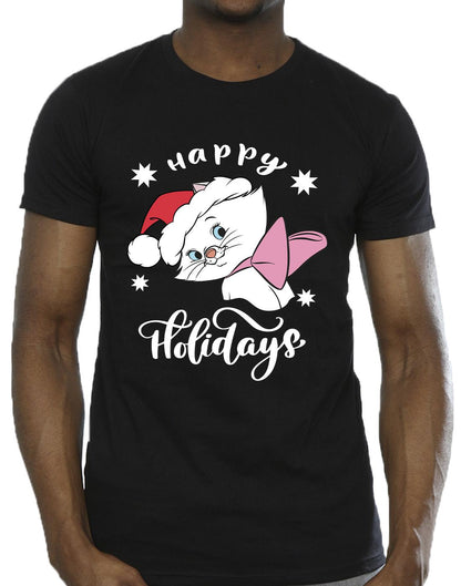 Black - Side - Disney Mens The Aristocats Happy Holidays T-Shirt