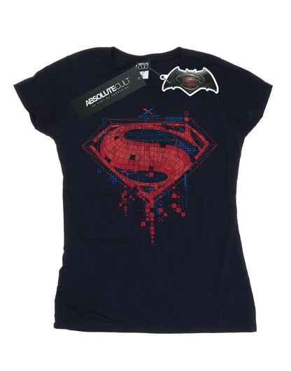 Navy Blue - Front - DC Comics Womens-Ladies Batman v Superman Geo Logo Cotton T-Shirt