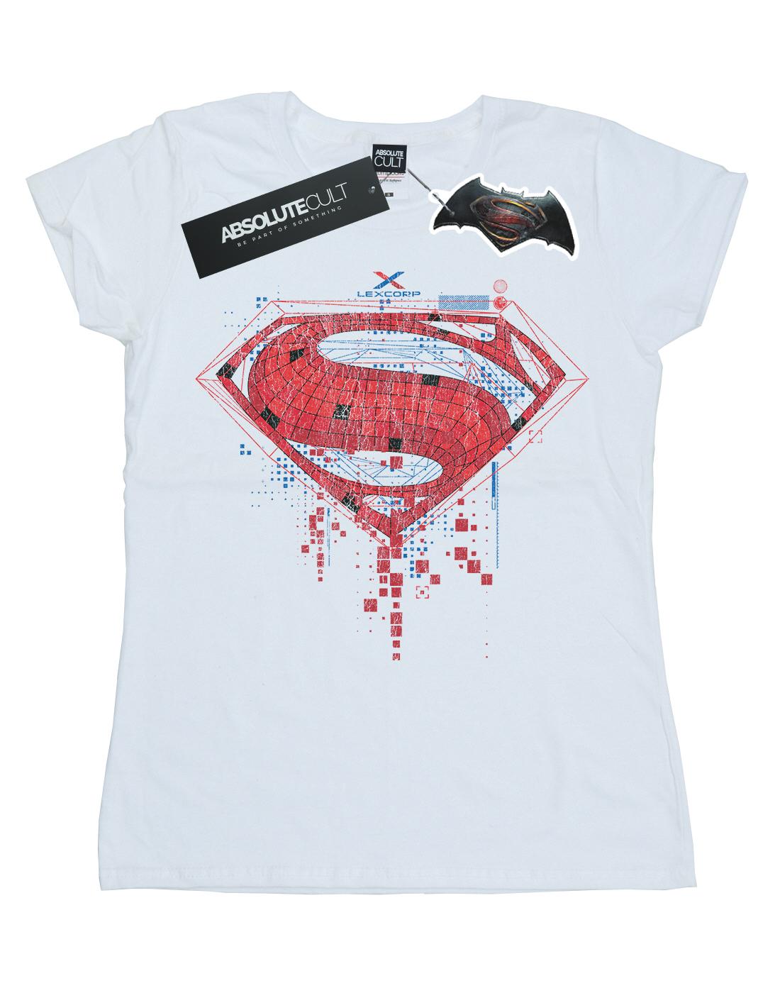 White - Front - DC Comics Womens-Ladies Batman v Superman Geo Logo Cotton T-Shirt