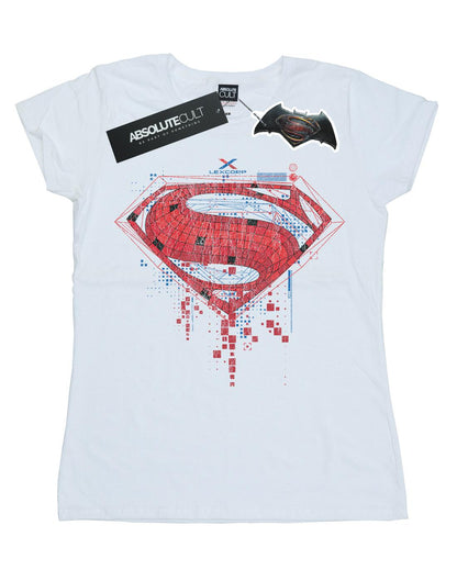White - Front - DC Comics Womens-Ladies Batman v Superman Geo Logo Cotton T-Shirt