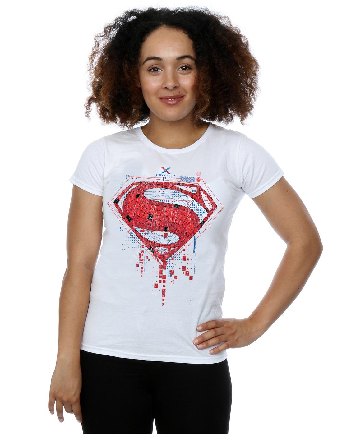 White - Back - DC Comics Womens-Ladies Batman v Superman Geo Logo Cotton T-Shirt