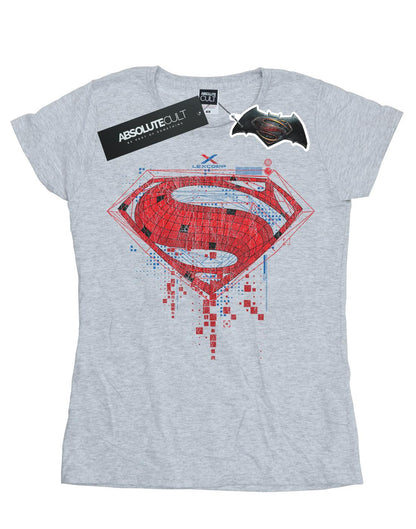 Heather Grey - Front - DC Comics Womens-Ladies Batman v Superman Geo Logo Cotton T-Shirt