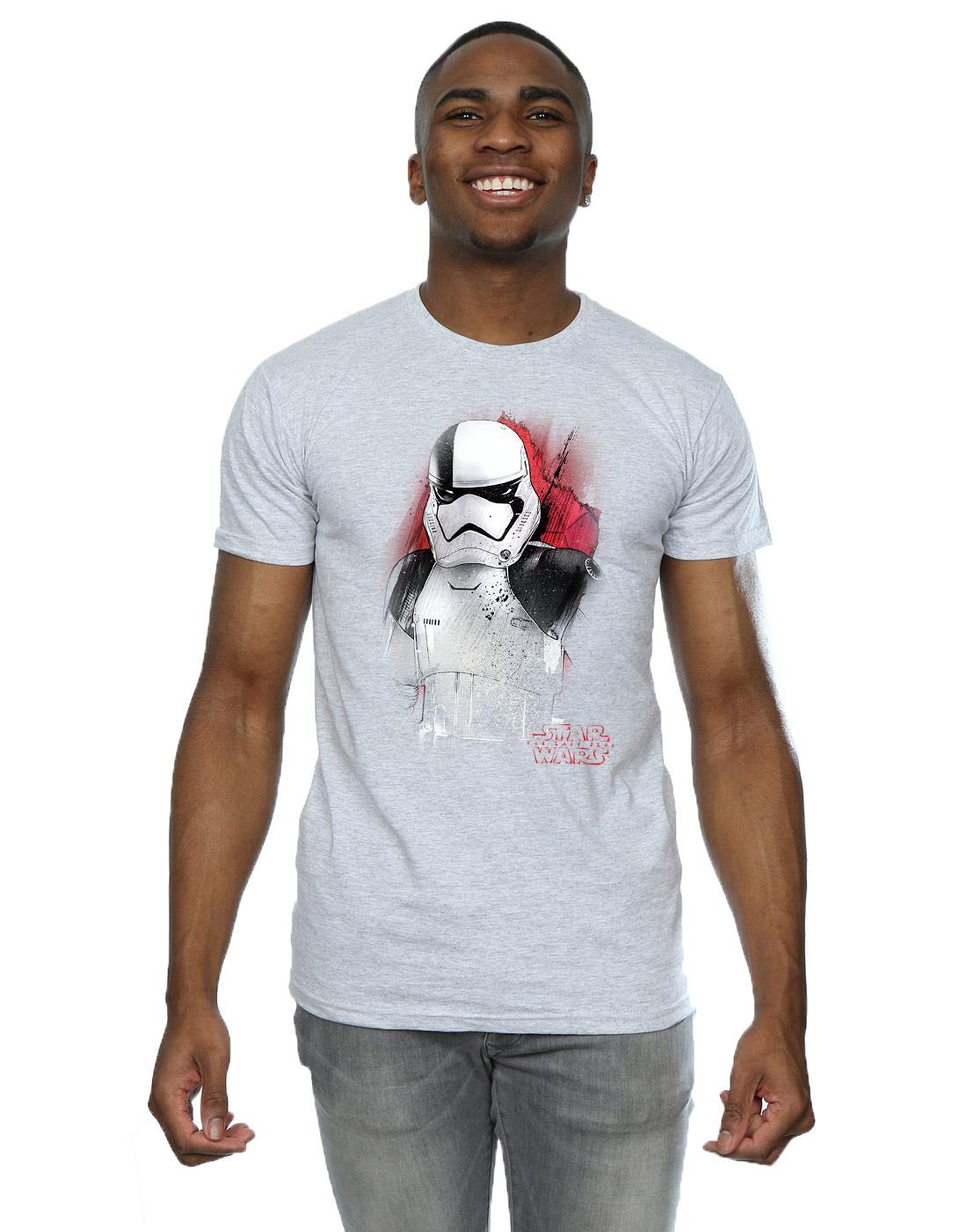Sports Grey - Back - Star Wars: The Last Jedi Mens Stormtrooper Brushed Cotton T-Shirt
