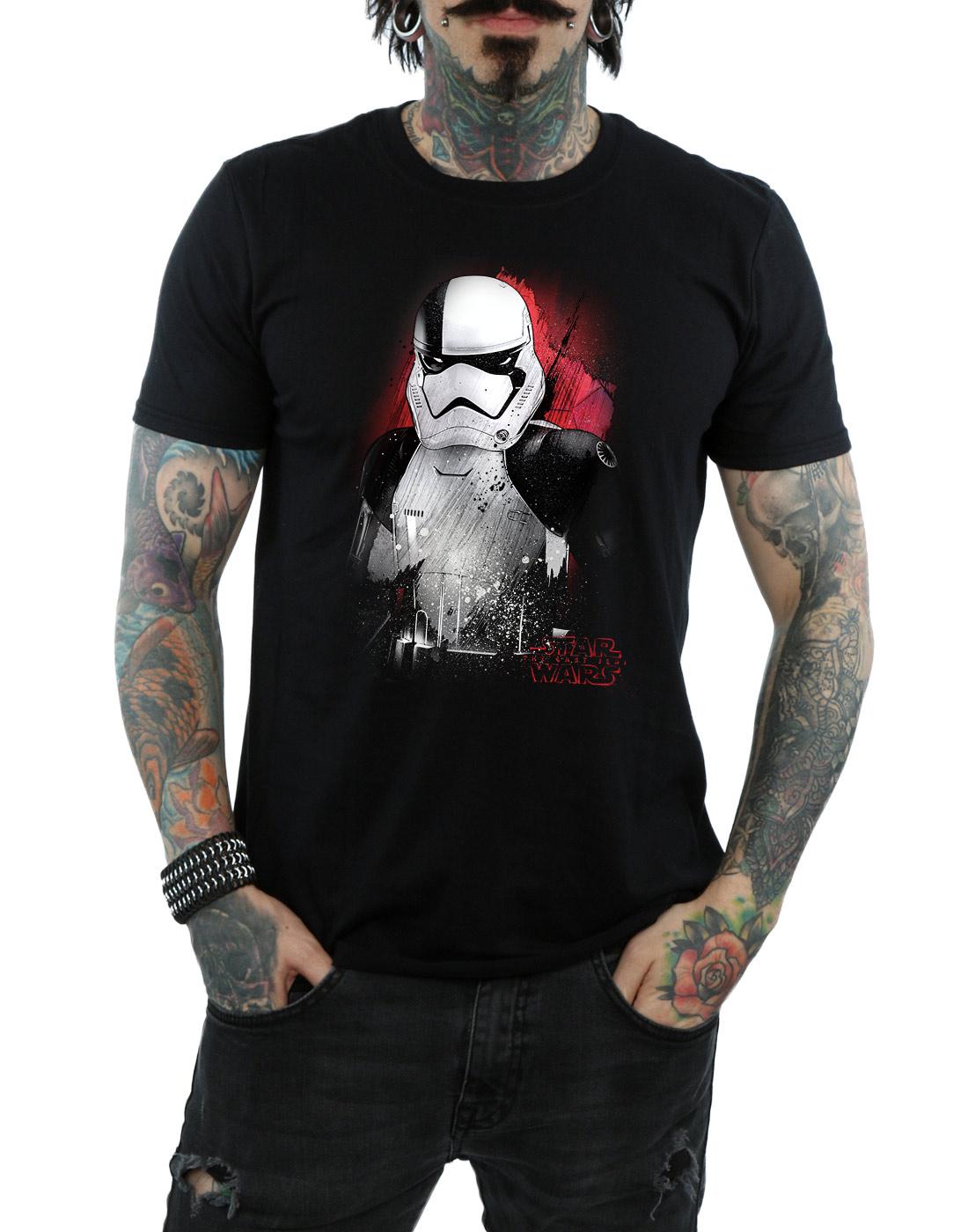 Black - Pack Shot - Star Wars: The Last Jedi Mens Stormtrooper Brushed Cotton T-Shirt