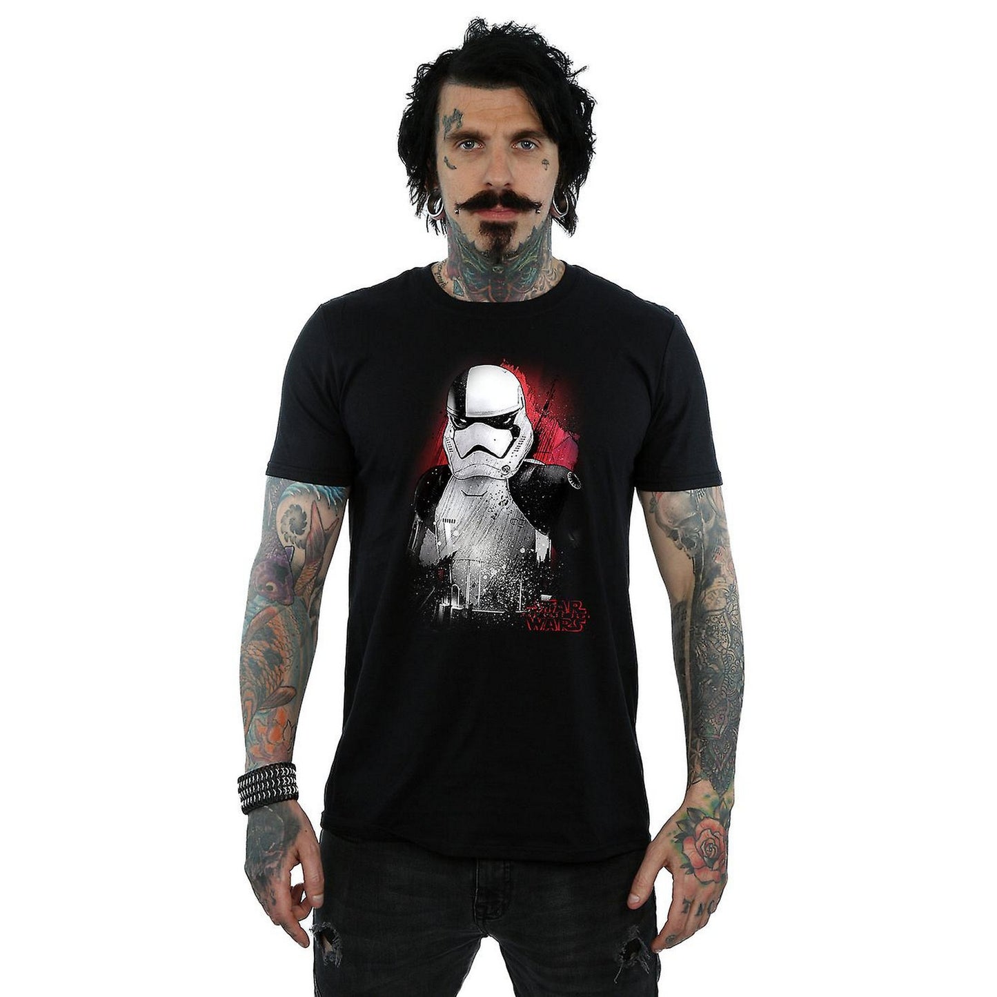 Black - Front - Star Wars: The Last Jedi Mens Stormtrooper Brushed Cotton T-Shirt