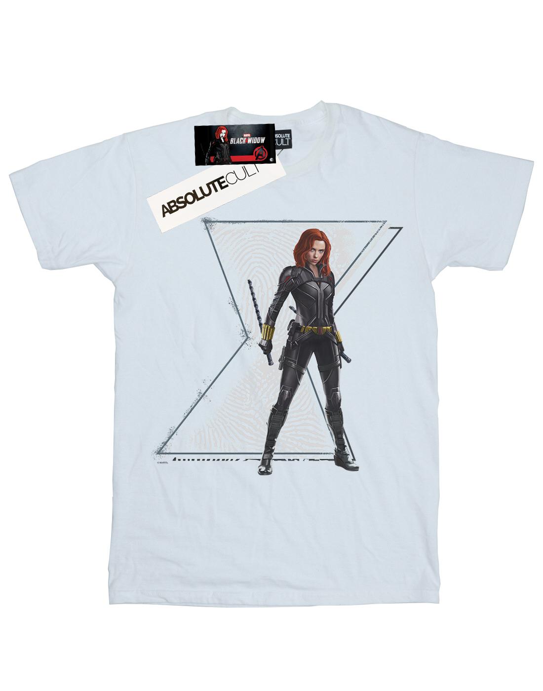 White - Front - Marvel Womens-Ladies Black Widow Movie Natasha Logo Cotton Boyfriend T-Shirt