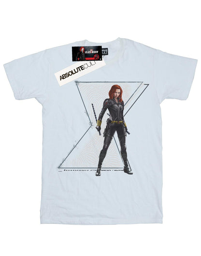 White - Front - Marvel Womens-Ladies Black Widow Movie Natasha Logo Cotton Boyfriend T-Shirt
