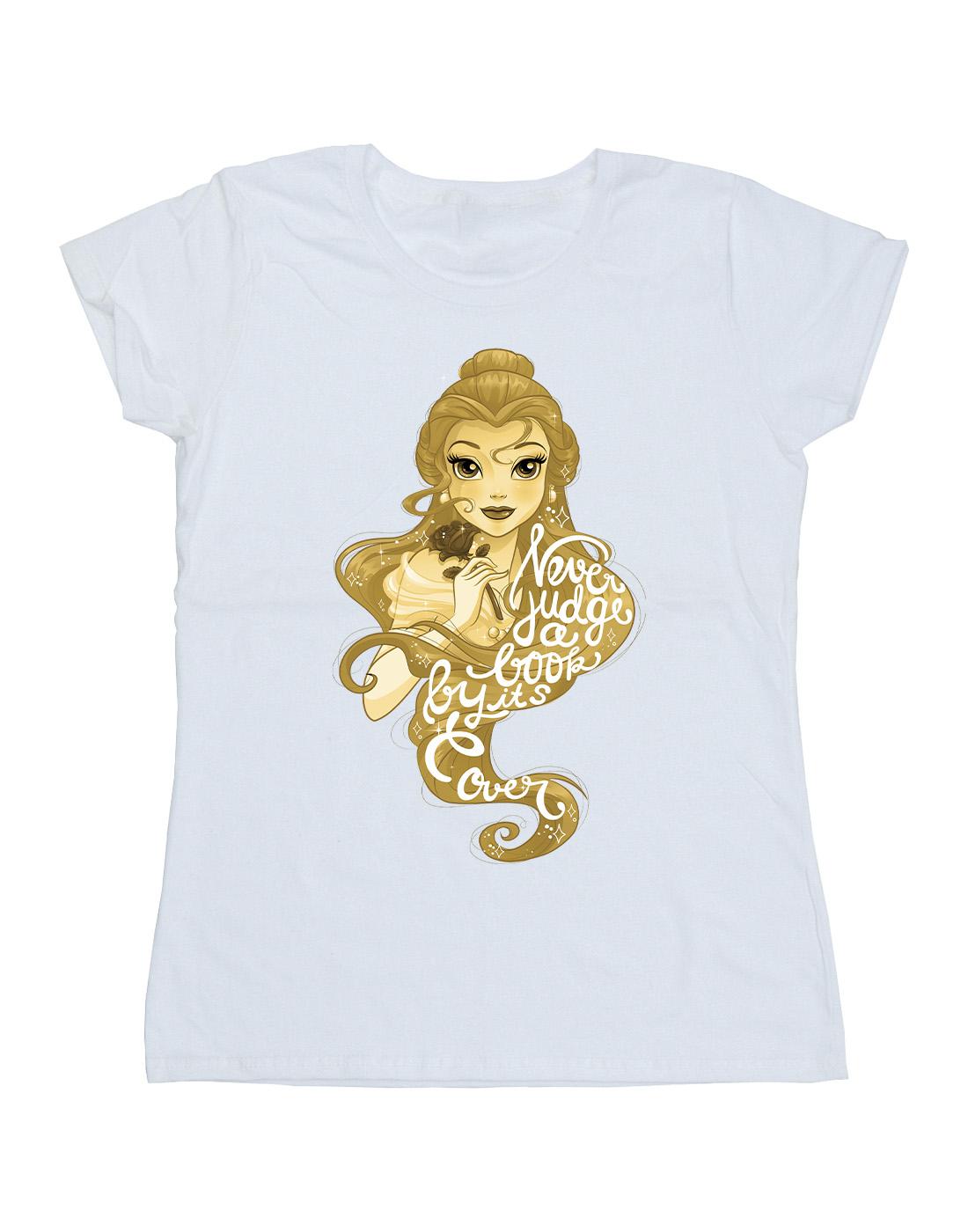 White - Front - Disney Womens-Ladies Beauty And The Beast Never Judge Cotton T-Shirt