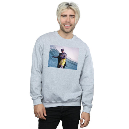 Sports Grey - Back - DC Comics Mens Batman TV Series Surfing Still Cotton Sweatshirt