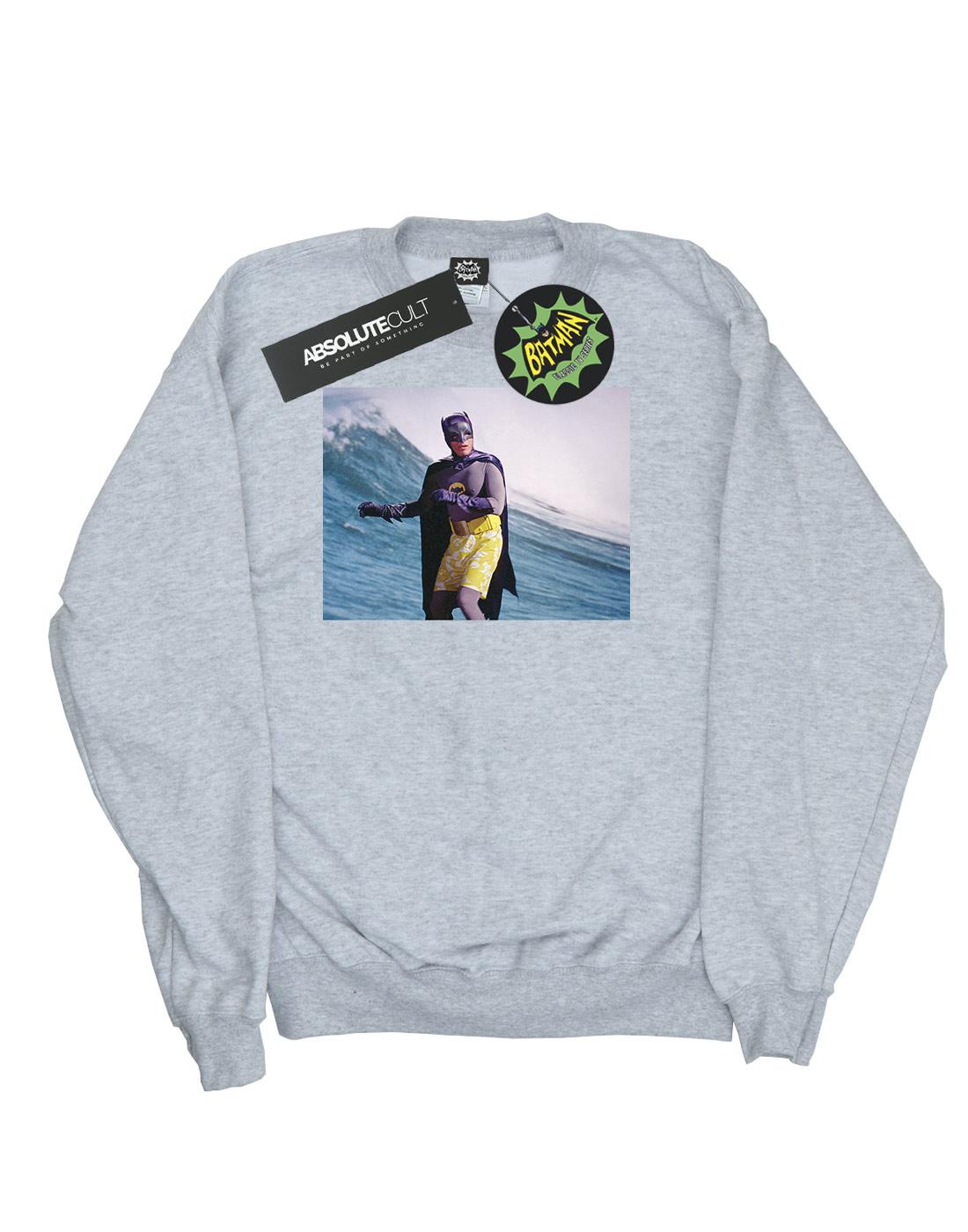 Sports Grey - Front - DC Comics Mens Batman TV Series Surfing Still Cotton Sweatshirt