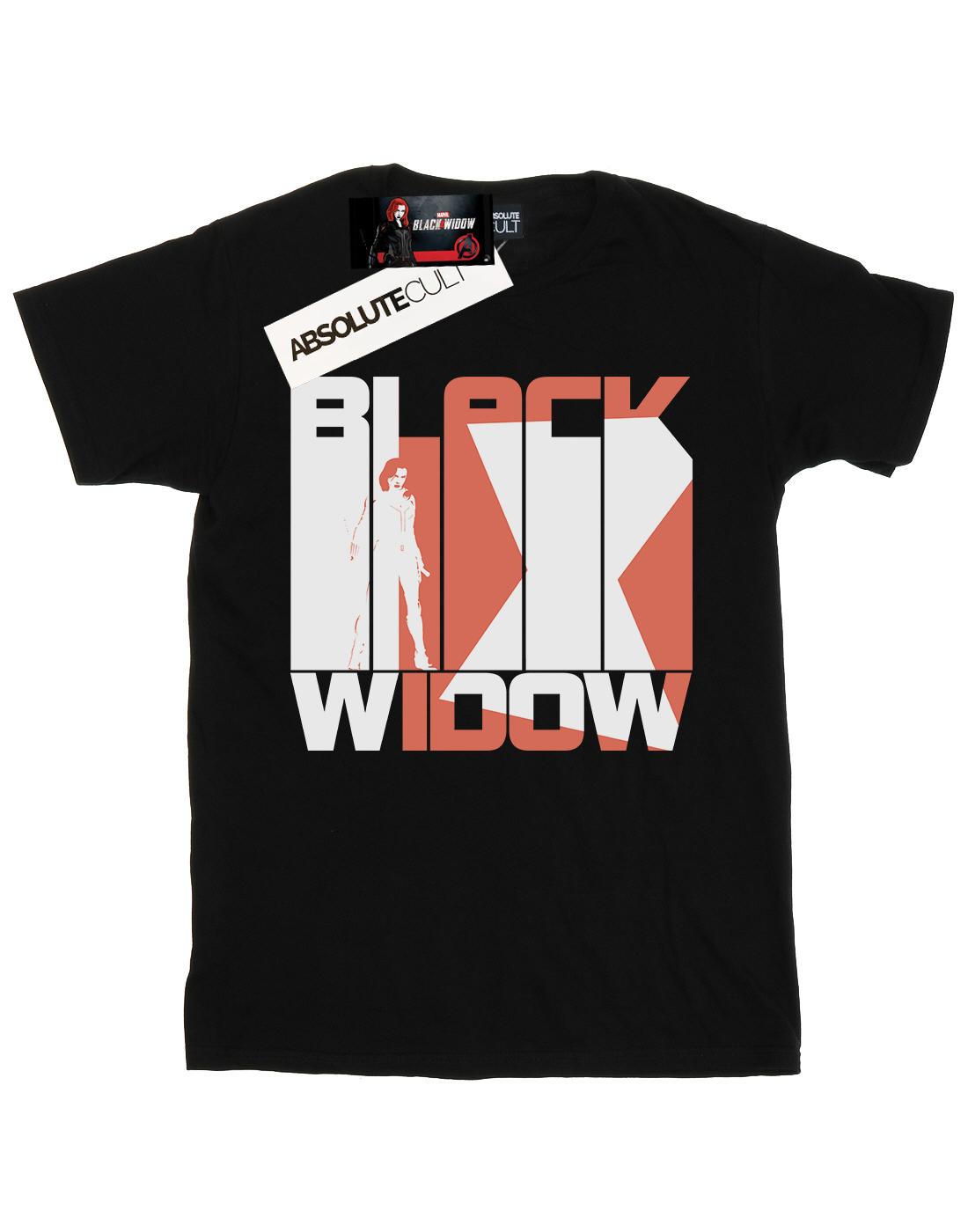 Black - Front - Marvel Womens-Ladies Black Widow Movie Bars Logo Cotton Boyfriend T-Shirt