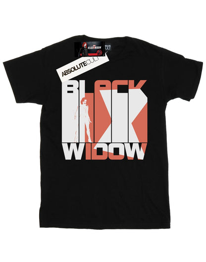 Black - Front - Marvel Womens-Ladies Black Widow Movie Bars Logo Cotton Boyfriend T-Shirt