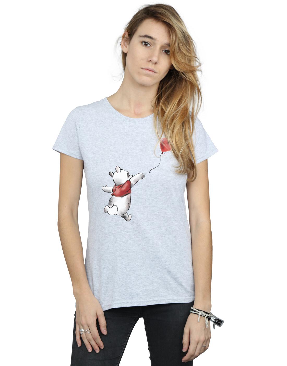 Sports Grey - Back - Winnie the Pooh Womens-Ladies Balloon T-Shirt