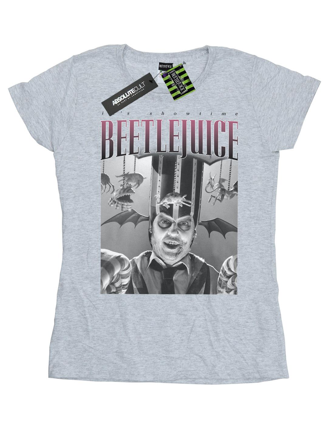 Sports Grey - Front - Beetlejuice Womens-Ladies Circus Homage Cotton T-Shirt