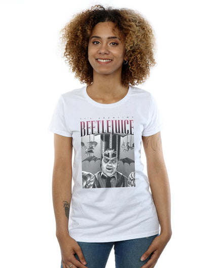 White - Back - Beetlejuice Womens-Ladies Circus Homage Cotton T-Shirt