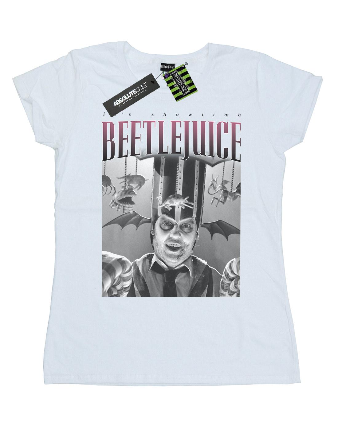 White - Front - Beetlejuice Womens-Ladies Circus Homage Cotton T-Shirt