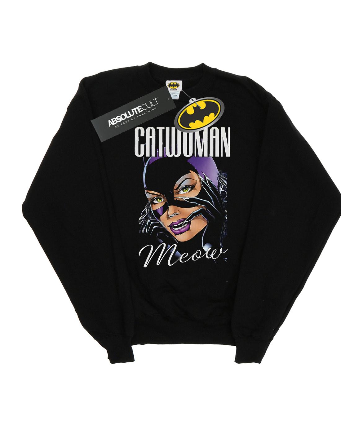 Black - Front - DC Comics Mens Batman Catwoman Feline Fatale Cotton Sweatshirt