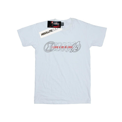 White - Front - Marvel Womens-Ladies Black Widow Movie Lots Of Lives Cotton Boyfriend T-Shirt