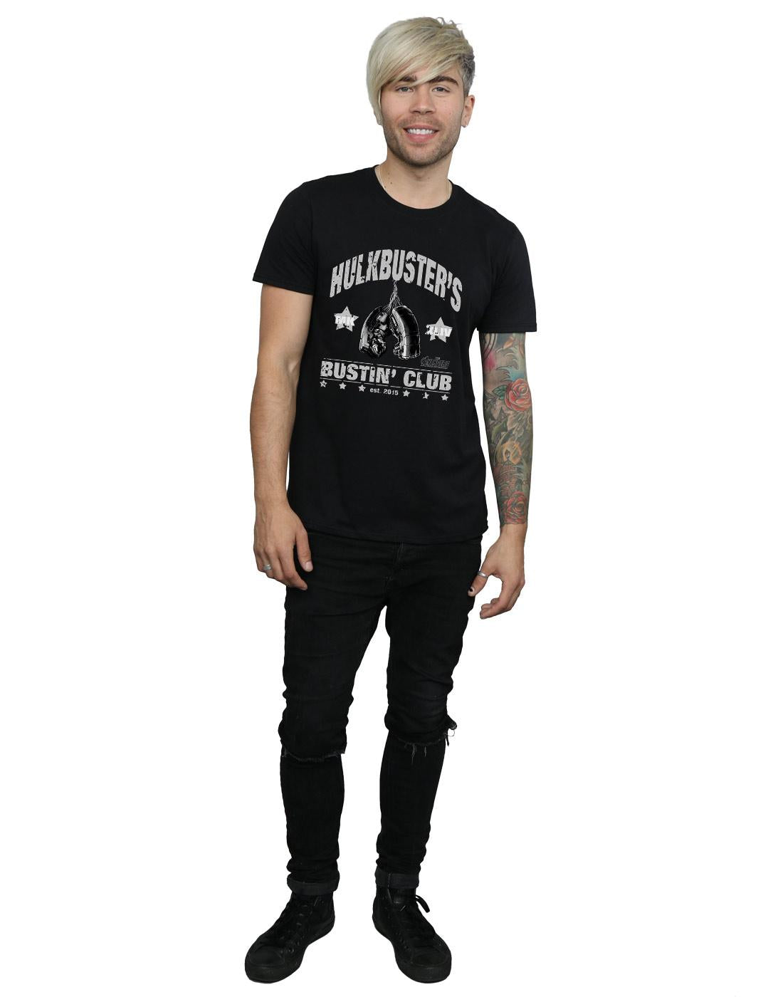 Black - Lifestyle - Marvel Mens Iron Man Hulkbuster´s Bustin´ Club T-Shirt