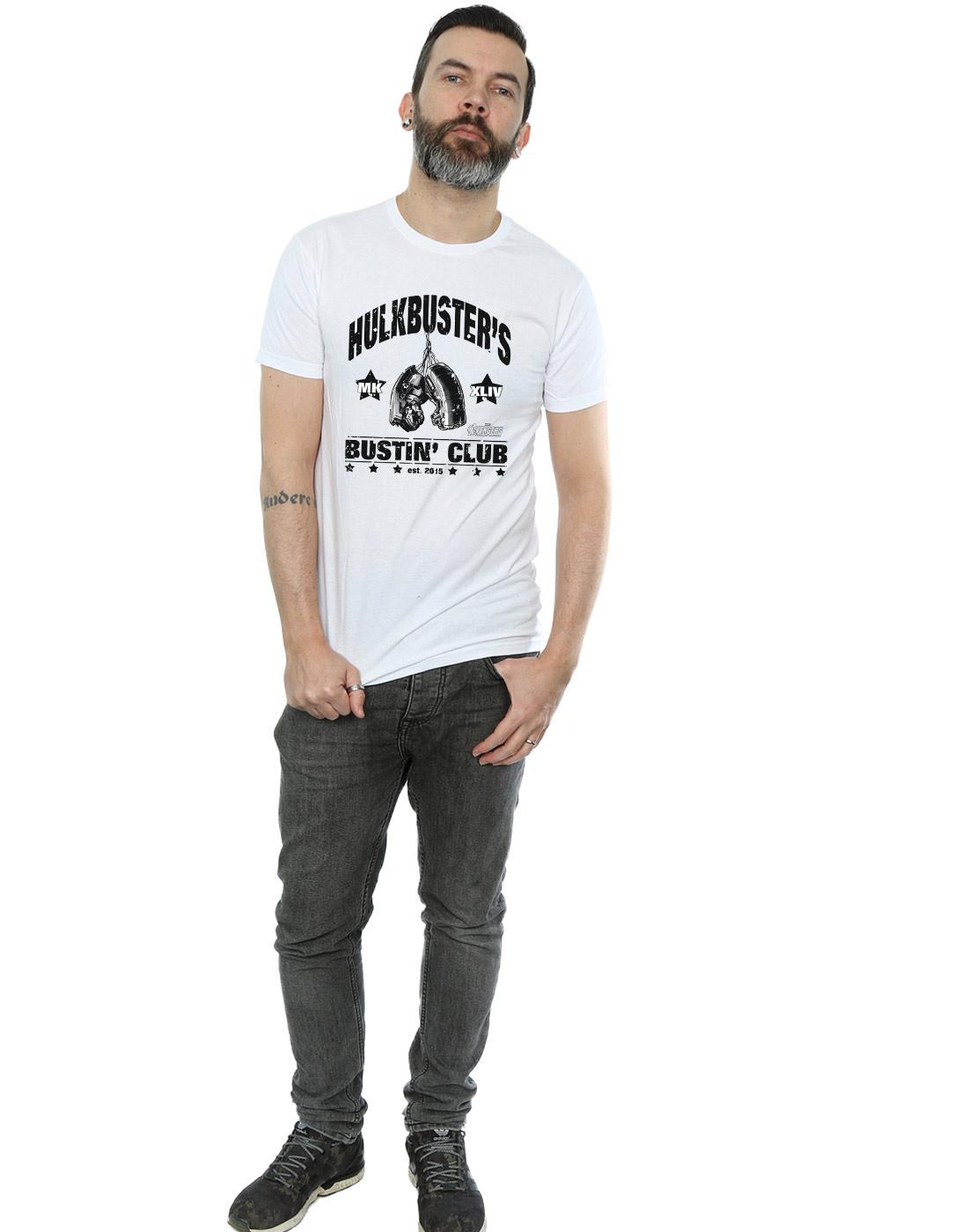 White - Lifestyle - Marvel Mens Iron Man Hulkbuster´s Bustin´ Club T-Shirt